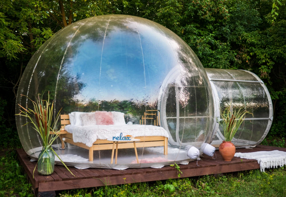 luxurious outdoor single tunnel inflatable bubble tent